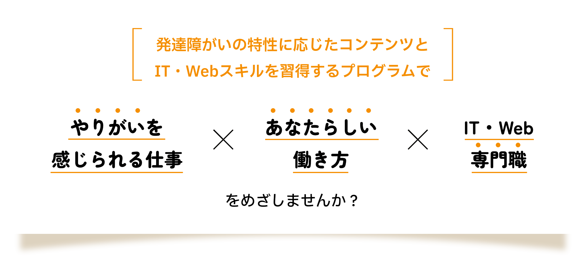 発達障がいの特性に応じたコンテンツとIT・Webスキルを習得するプログラムでやりがいを感じられる仕事xあなたらしい働き方xIT・Web専門職をめざしませんか?